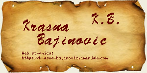 Krasna Bajinović vizit kartica